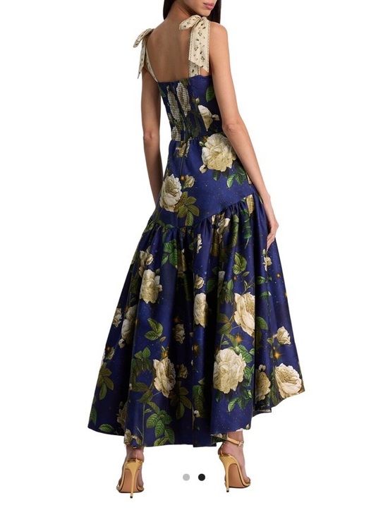 Alice + Olivia Dresses & Skirts - Alice + Olivia Navy Floral Tie-Shoulder Maxi Dress
